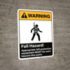Warning: Fall Hazard - PPE Must be Worn Beyond This Point ANSI - Portrait Wall Sign Warning: Fall Hazard - PPE Must be Worn Beyond This Point ANSI - Portrait Wall Sign