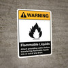 Warning: Flammable Liquids Attach Grounding Cables Before Transferring ANSI - Portrait Wall Sign