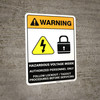 Warning: Hazardous Voltage Inside - Follow Lockout Tagout Procedures ANSI - Portrait Wall Sign