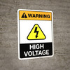 Warning: High Voltage ANSI - Portrait Wall Sign