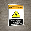 Warning: High Voltage Inside - Do Not Enter Spanish ANSI - Portrait Wall Sign