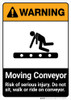 Warning: Moving Conveyor - Risk of Serious Injury ANSI - Portrait Wall Sign