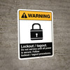 Warning: Lockout Tagout Do Not Service with Graphic ANSI - Portrait Wall Sign