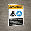 Warning: Silica Dust Hazard - Inhalation Can Cause Illness ANSI - Portrait Wall Sign Warning: Silica Dust Hazard - Inhalation Can Cause Illness ANSI - Portrait Wall Sign