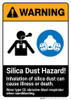 Warning: Silica Dust Hazard - Inhalation Can Cause Illness ANSI - Portrait Wall Sign Warning: Silica Dust Hazard - Inhalation Can Cause Illness ANSI - Portrait Wall Sign