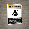 Warning: Trailer May Contain Chemical Vapors ANSI - Portrait Wall Sign Warning: Trailer May Contain Chemical Vapors ANSI - Portrait Wall Sign