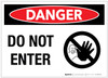 Danger: Do Not Enter - Stop Hand - Label
