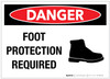 Danger: Foot Protection Required - Label Danger: Foot Protection Required - Label