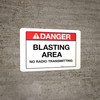 Danger - Blasting Area - Wall Sign Danger - Blasting Area - Wall Sign