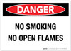 Danger: No Smoking No Open Flames - Label Danger: No Smoking No Open Flames - Label