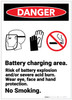 Danger: Battery Charging Area Portrait - Label Danger: Battery Charging Area Portrait - Label