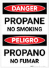 Danger: Bilingual Spanish Propane No Smoking - Label Danger: Bilingual Spanish Propane No Smoking - Label