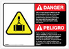 Danger: Bilingual Spanish Fall Or Crush Hazard ANSI - Label