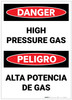 Danger: Bilingual Spanish High Pressure Gas - Label