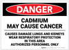 Danger: Cadmium May Cause Cancer - Label Danger: Cadmium May Cause Cancer - Label