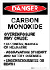 Danger: Carbon Monoxide Causes Portrait - Label Danger: Carbon Monoxide Causes Portrait - Label