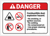 Danger: Combustible Dust Explosion Reminder ANSI - Label