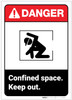 Danger: Confined Space Keep Out ANSI - Label
