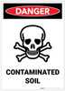 Danger: Contaminated Soil Portrait with Graphic - Label