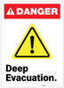 Danger: Deep Evacuation ANSI Portrait - Label