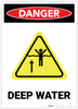 Danger: Deep Water Portrait with Graphic - Label