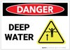 Danger: Deep Water Landscape with Graphic - Label