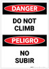 Danger: Do Not Climb Bilingual Spanish - Label Danger: Do Not Climb Bilingual Spanish - Label