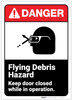 Danger: Flying Debris Hazard ANSI - Label Danger: Flying Debris Hazard ANSI - Label