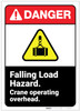 Danger: Falling Load Hazard Crane Safety ANSI - Label Danger: Falling Load Hazard Crane Safety ANSI - Label