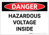 Danger: Hazardous Voltage Inside - Label
