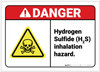 Danger: Hydrogen Sulfide inhalation Hazard ANSI - Label