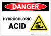 Danger: Hydrochloric Acid with Graphic - Label Danger: Hydrochloric Acid with Graphic - Label