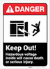 Danger: Keep Out Hazardous Voltage - Label