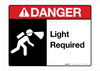 Danger - Light Required - Wall Sign Danger - Light Required - Wall Sign