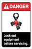 Danger: Lock Out Equipment ANSI - Label Danger: Lock Out Equipment ANSI - Label