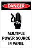 Danger: Multiple Power Source in Panel - Label Danger: Multiple Power Source in Panel - Label