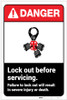 Danger: Lock Out Before Servicing ANSI - Label Danger: Lock Out Before Servicing ANSI - Label