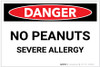 Danger: No Peanuts/Severe Allergy - Label