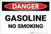 Danger: Gasoline No Smoking - Label Danger: Gasoline No Smoking - Label