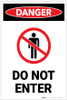 Danger: Do Not Enter Portrait with Graphic - Label