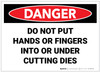 Danger: Do Not Put Hands or Fingers Into Under Cutting Dies - Label Danger: Do Not Put Hands or Fingers Into Under Cutting Dies - Label