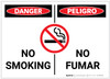 Danger: No Smoking With Graphic Bilingual Spanish - Label