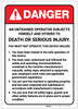 Danger: An Untrained Operator Subjects Himself to Injury or Death - Label