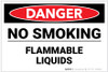 Danger: No Smoking/Flammable Liquids - Label Danger: No Smoking/Flammable Liquids - Label
