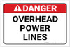 Danger: Overhead Power Lines - Label