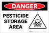 Danger: Pesticide Storage Area With Icon - Label