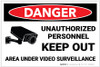 Danger: Unauthorized Personnel Keep Out with Icon Landscape - Label