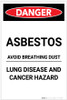 Danger: Asbestos Avoid Breathing Dust Portrait - Label Danger: Asbestos Avoid Breathing Dust Portrait - Label