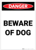 Danger: Beware of Dog Portrait - Label