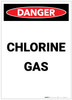 Danger: Chlorine Gas Portrait - Label Danger: Chlorine Gas Portrait - Label